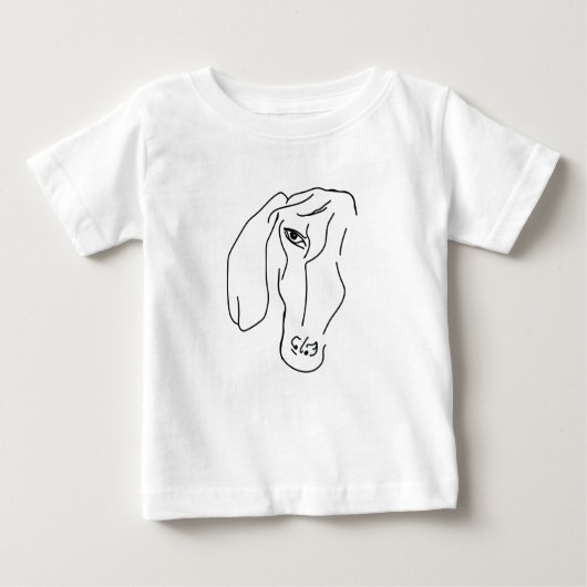 Dackel Head, Art Zeichnend Baby T - Shirt (Vorderseite)