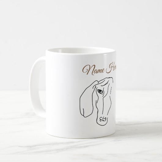 Dackel Head, Art Zeichnend Dackel Kaffeetasse (Vorderseite Links)