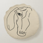 Dackel Head, Art Zeichnend Kissen (Rückseite)