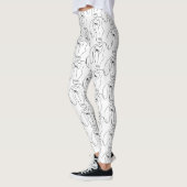 Dackel Head, Art Zeichnend Legging Leggings (Links)