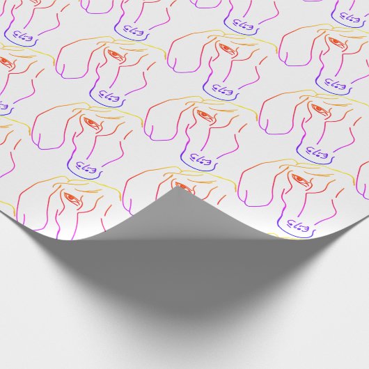Dackel Head, Art Zeichnend Paper Geschenkpapier (Ecke)