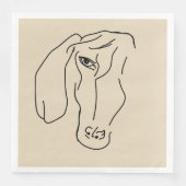 Dackel Head, Art Zeichnend Paper Napkin Serviette (Vorderseite)