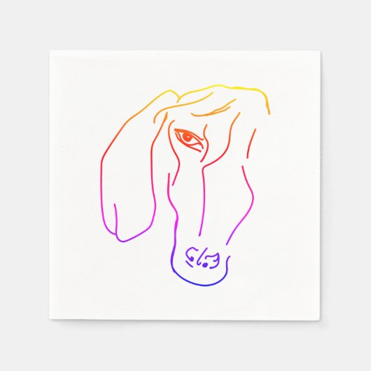 Dackel Head, Art Zeichnend Paper Napkins Serviette (Vorderseite)