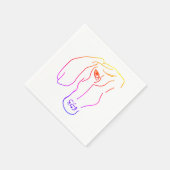 Dackel Head, Art Zeichnend Paper Napkins Serviette (Ecke)