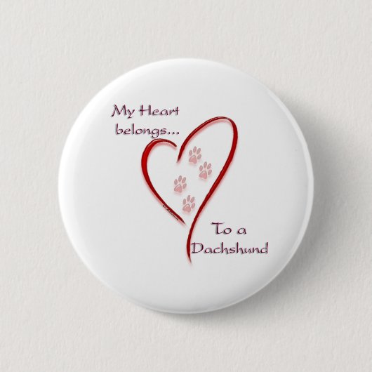 Dackel Heart Belongs Button (Vorderseite)