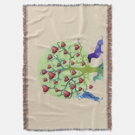 Dackel Hearts Garden Throw Blanket Decke (Vorderseite Vertikal)