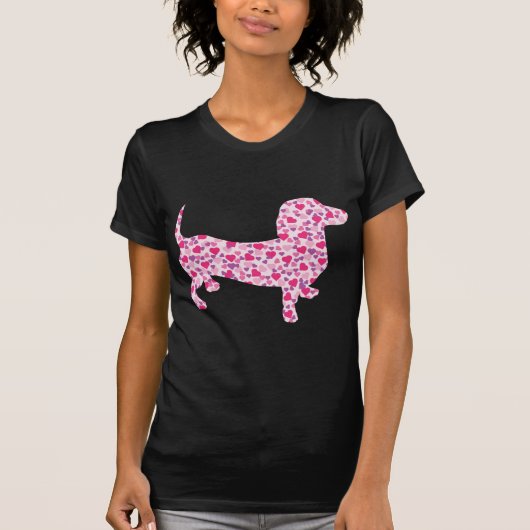 Dackel Hearts T-Shirt (Vorderseite)
