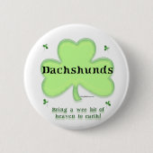 Dackel Heaven; St. Patrick's Day Dackel Button (Vorderseite)