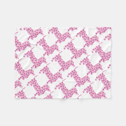 DACKEL-Herz Fleecedecke (Vorderseite (Horizontal))