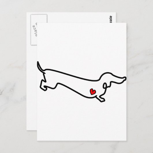Dackel Herz Postkarte (Vorne/Hinten)