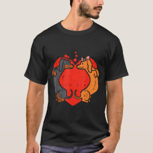 Dackel Herz Süße Valentinstag Haustier Hund Liebha T-Shirt