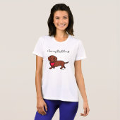 Dackel Herz Valentine Cartoon Tshirt (Vorne ganz)