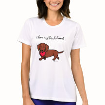 Dackel Herz Valentine Cartoon Tshirt