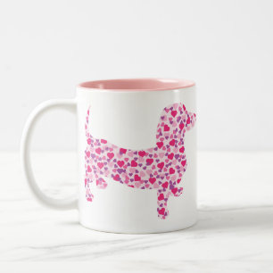 DACKEL-Herz Zweifarbige Tasse