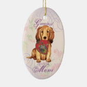 Dackel Herzliche Mama Keramik Ornament (Rechts)