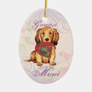 Dackel Herzliche Mama Keramik Ornament