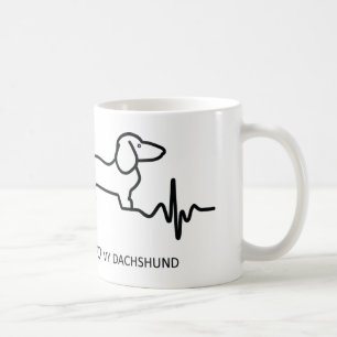 Dackel-Herzschlag-Klassiker-Tasse Kaffeetasse