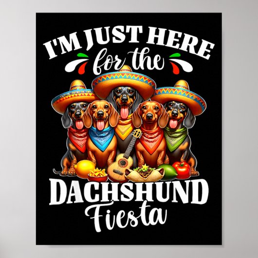 Dackel hier für Cinco de Mayo Dackel Poster (Vorne)