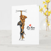 Dackel hier für Sie Ermutigung Karte (Gelbe Blume)