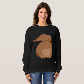 Dackel Hintern Besitzer Haustier Dackel Sweatshirt (Vorne ganz)