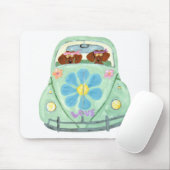 Dackel-Hippies in ihrem Blumen-Liebe-Mobile Mousepad (Mit Mouse)