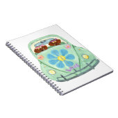 Dackel-Hippies in ihrem Blumen-Liebe-Mobile Notizblock (Rechte Seite)