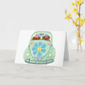 Dackel Hippies in ihrer Blume Liebe Mobile Karte (Gelbe Blume)