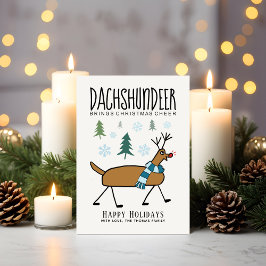 Dackel Hirsch Weihnachtsmann Funny Feiertagskarte