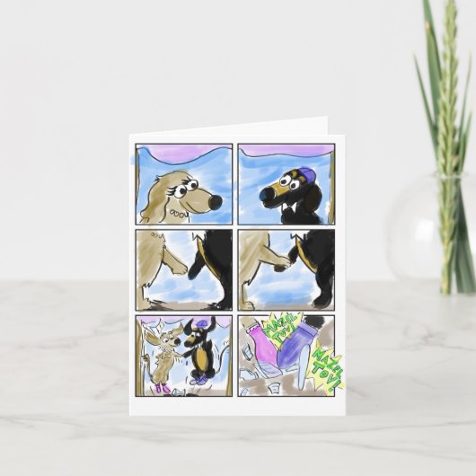 Dackel-Hochzeits-Karte! Karte (Vorderseite)