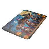 Dackel Hogs Pumpkin Halloween Funny Badematte (Schrägansicht)