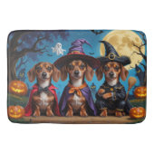 Dackel Hogs Pumpkin Halloween Funny Badematte (Vorderseite)
