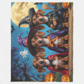 Dackel Hogs Pumpkin Halloween Funny Fleecedecke (Vorderseite)