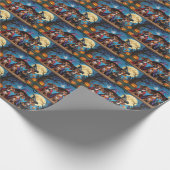 Dackel Hogs Pumpkin Halloween Funny Geschenkpapier (Ecke)