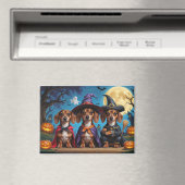 Dackel Hogs Pumpkin Halloween Funny Magnet (In Situ (Geschirrspüler))