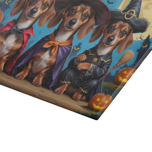 Dackel Hogs Pumpkin Halloween Funny Schneidebrett (Ecke)