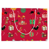 Dackel Holiday Geschenktasche Große Geschenktüte (Rückseite)