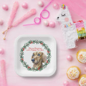 Dackel Holiday Wreath Personalisiert Weihnachten Pappteller (Party)