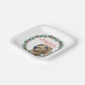 Dackel Holiday Wreath Personalisiert Weihnachten Pappteller (Gewinkelt)