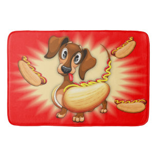Dackel Hot Dog Badematte