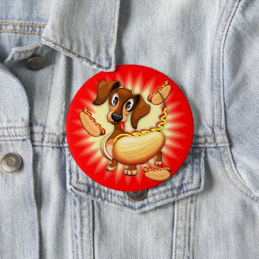 Dackel Hot Dog Button (Beispiel)