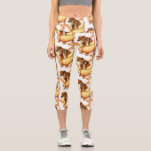 Dackel Hot Dog Capri Leggings (Vorderseite)