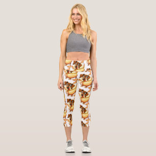 Dackel Hot Dog Capri Leggings