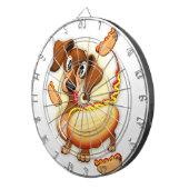 Dackel Hot Dog Dartscheibe (Vorderseite rechts)