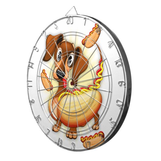Dackel Hot Dog Dartscheibe (Vorderseite rechts)