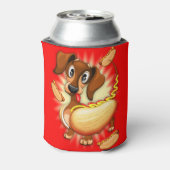 Dackel Hot Dog Dosenkühler (Kanne Rückseite)