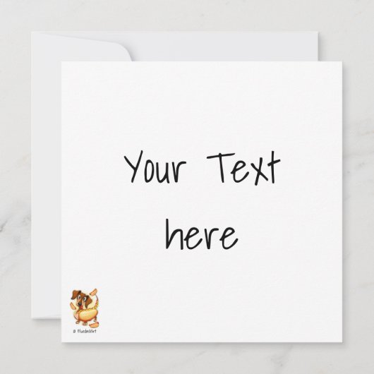 Dackel Hot Dog Einladung (Rückseite)