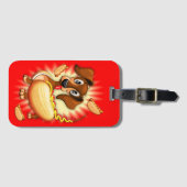 Dackel Hot Dog Gepäckanhänger (Vorderseite (Horizontal))