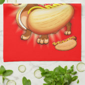 Dackel Hot Dog Geschirrtuch (Gefaltet)