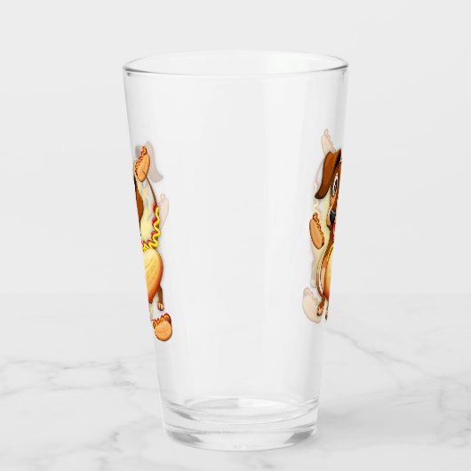 Dackel Hot Dog Glas (Links)