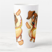 Dackel Hot Dog Milchtasse (Vorderseite)